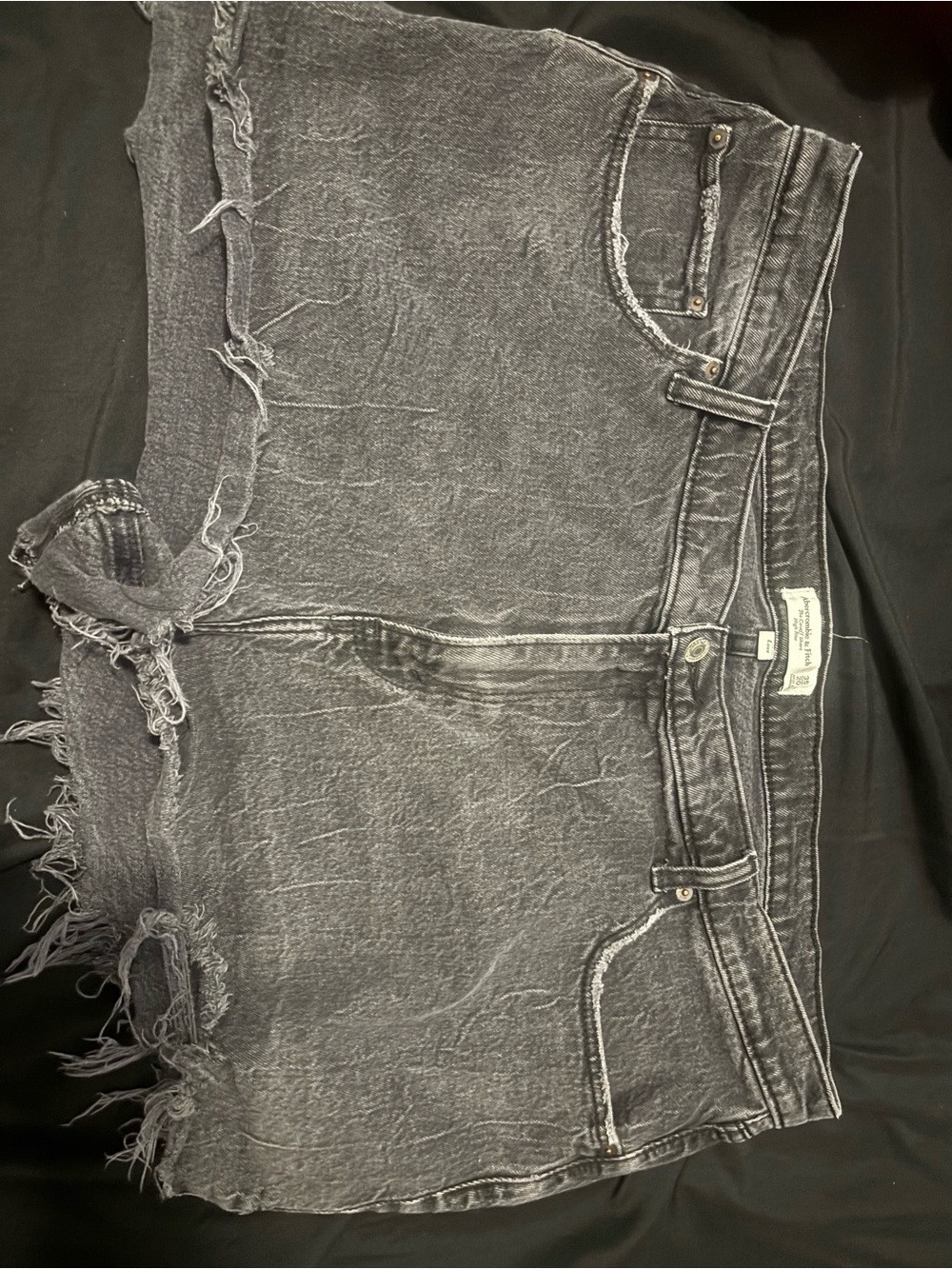 Abercrombie & Fitch Black Washed Denim Jean Shorts
